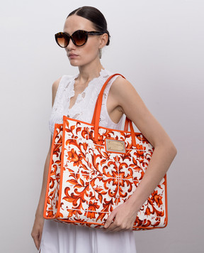 Dolce&Gabbana Orange printed tote bag BB2274AP026