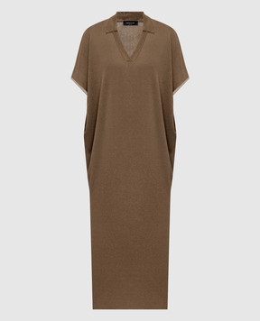 Fabiana Filippi Brown dress with lurex ABD276F604M109