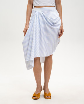 JW Anderson White striped skirt with drapery SK0206PG1892