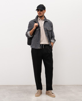 Brunello Cucinelli Black linen pants M243DE1710