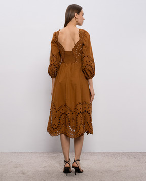 Charo Ruiz Brown Corbin midi dress 263615