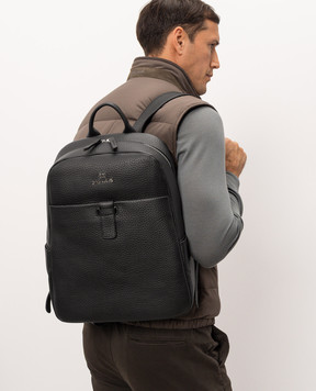 Enrico Mandelli Johnny black leather backpack JOHNNY7213
