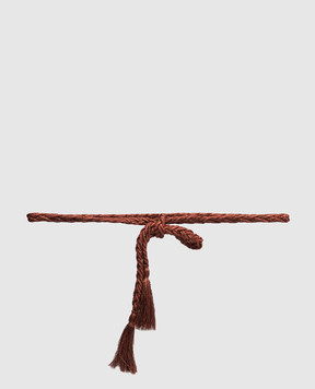 Momoni Terracotta woven linen belt CHIUHA MOBT009MO54