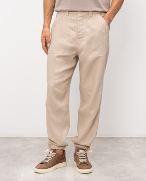 Brunello Cucinelli Beige linen pants MH249S2470