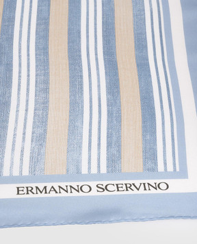 Ermanno Scervino Blue striped silk scarf D482R300XZM