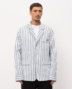 Dolce&Gabbana White striped shirt in pajama style G2WK2TFRMD9
