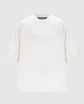 Palm Angels White T-shirt with logo PMAA10QS26JER001