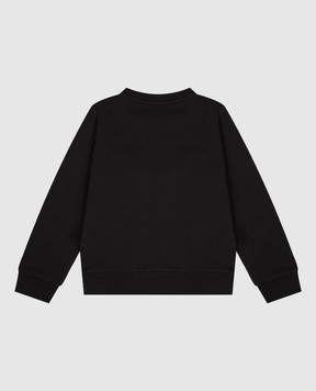 Moncler ENFANT Children's black sweatshirt with logo embroidery L29548G00022899PS