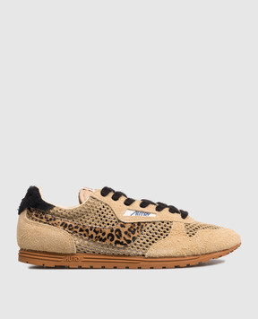 AUTRY Beige Windspin logo combo sneakers A1UNWSLWKP01