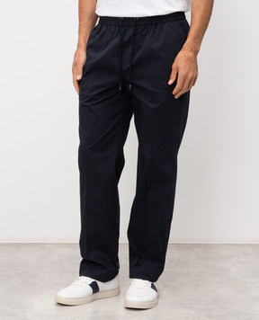 Peserico Blue pants with logo patch R5423400029