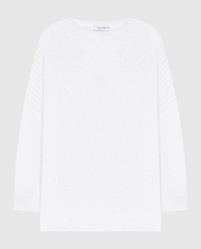 Peserico White sweater with sequins S99149F0509110