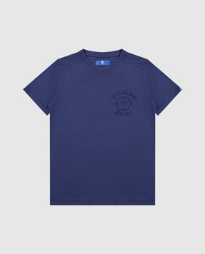 Stefano Ricci Children's blue T-shirt with embroidered logo YNH6101510803