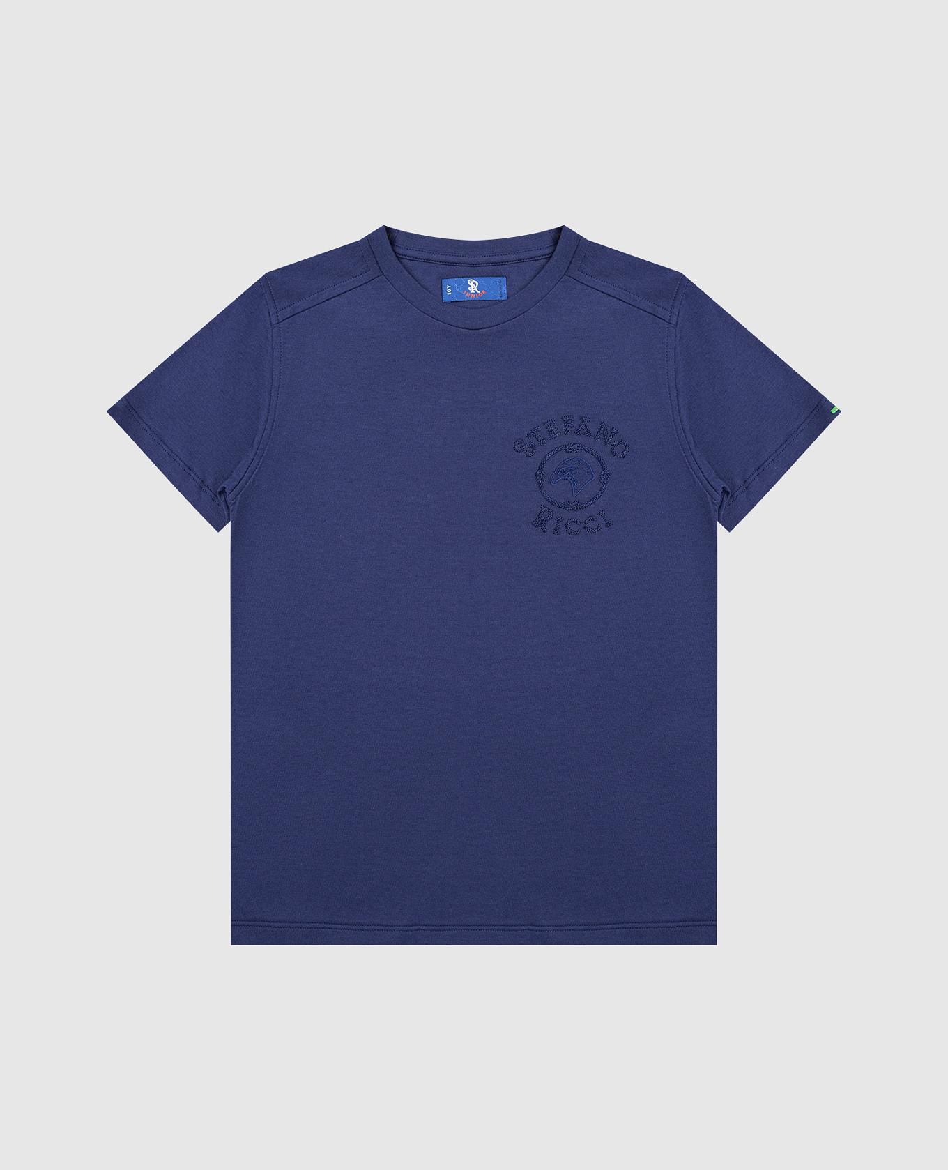 Children's blue T-shirt with embroidered logo
