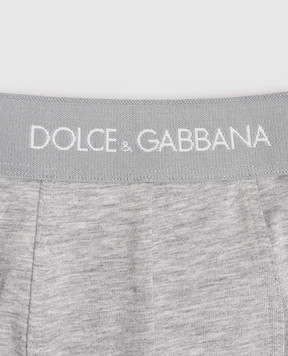 Dolce&Gabbana Children's set of boxer shorts in gray with a logo pattern L4J701ON00G