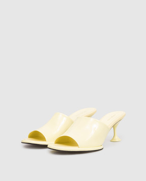 Sergio Rossi Orb Yellow Patent Leather Mules B13591MMVV37