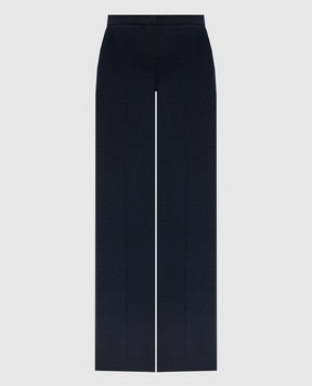 Twinset Blue wool pants with logo 252TT2129