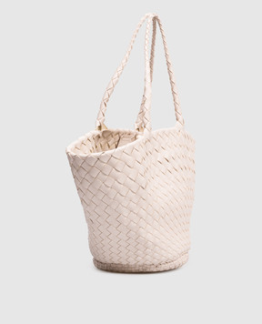 Dragon Egola Pink Leather Woven Tote Bag DGS68026