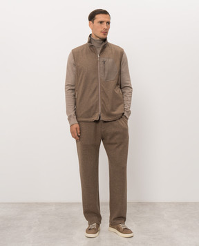 Sease Brown Explorer Reversible Wool and Cashmere Vest OV034TJ188