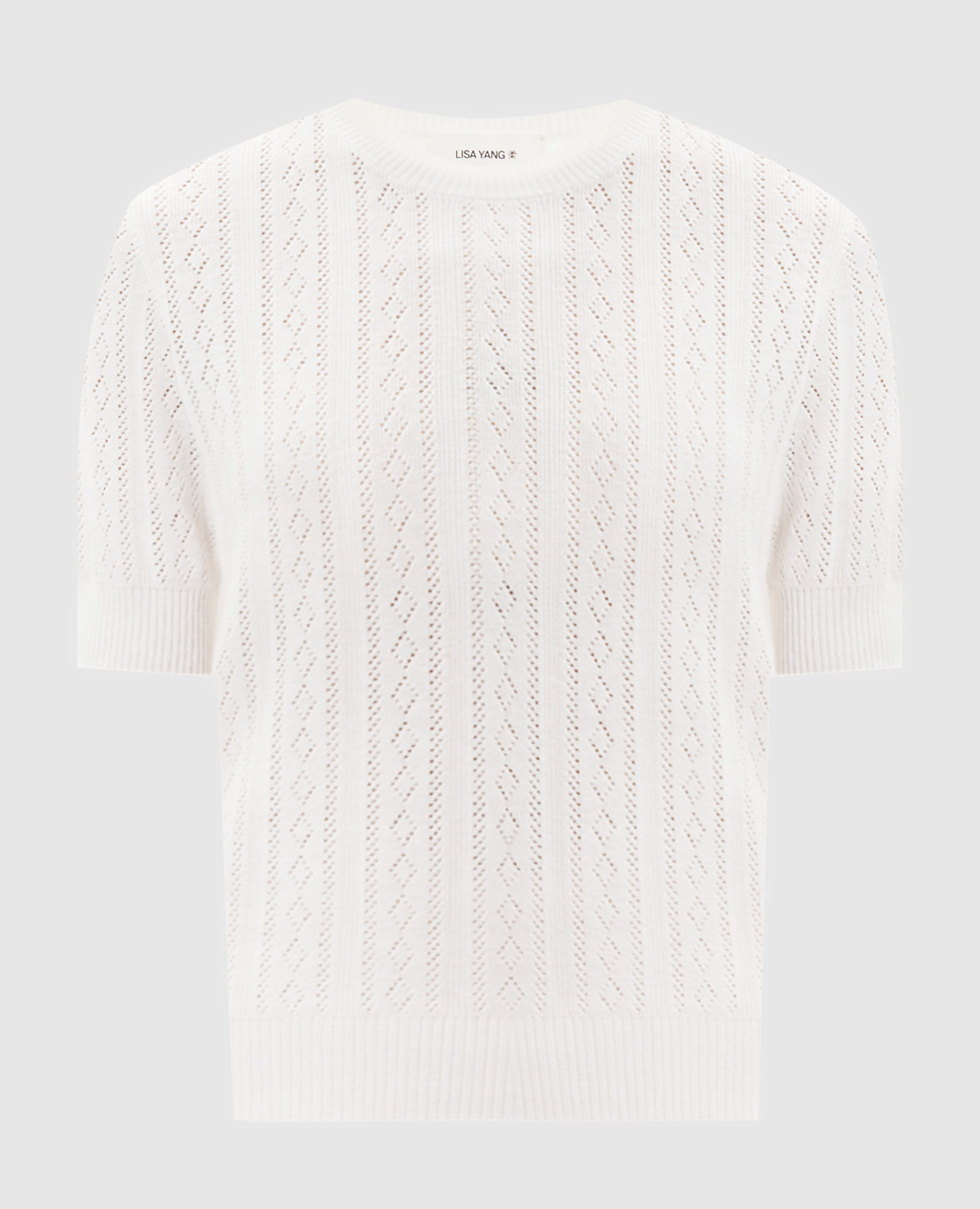 

Nika white top with patterned cashmere LISA YANG