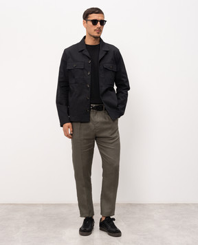 Officina 36 Rapallo khaki linen pants 0272808723