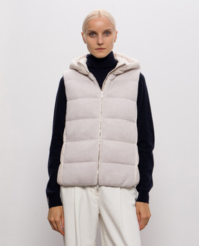 Peserico Beige down vest with lurex A03472F07W9470