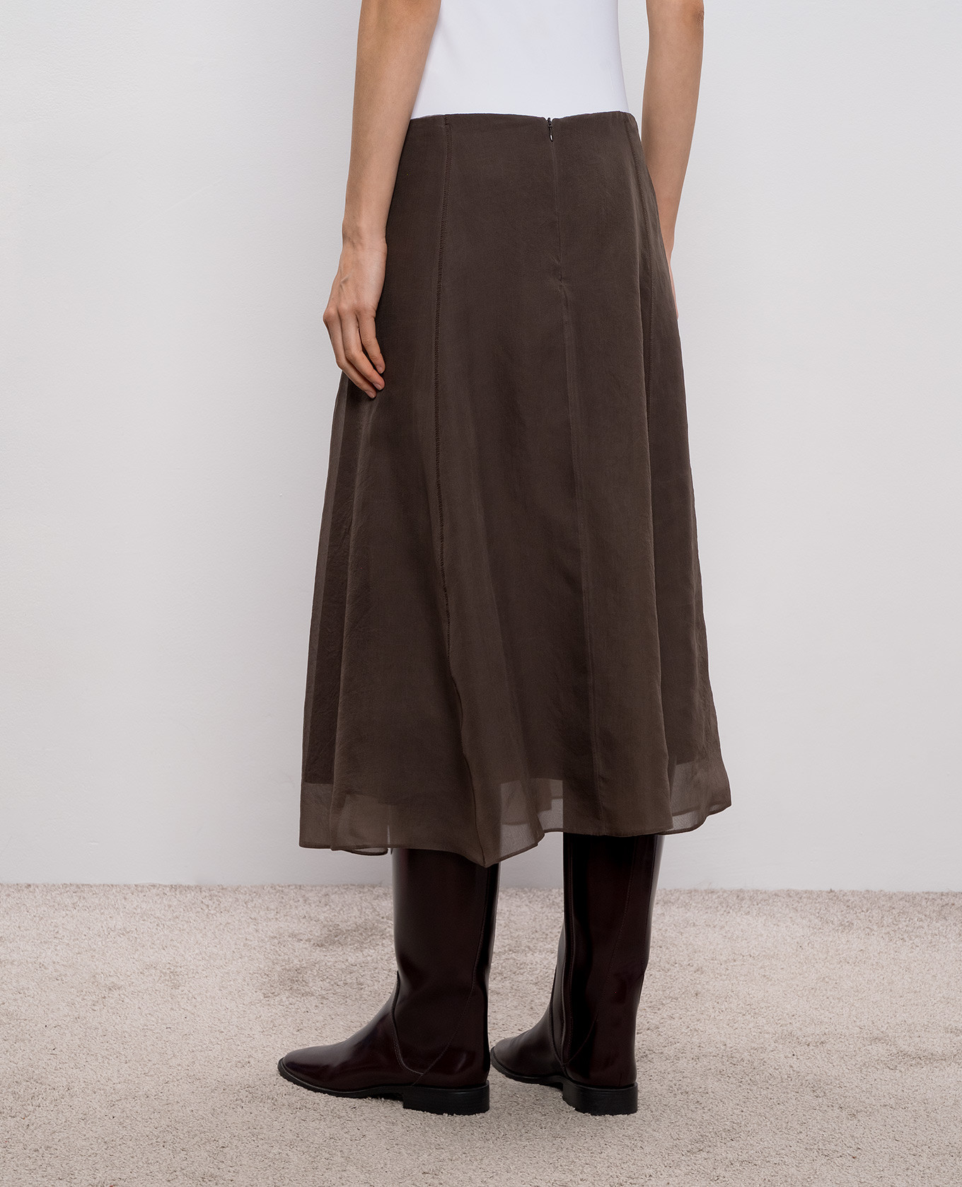 Brown silk skirt Brunello Cucinelli 4