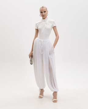 David Koma White draped pants SS26DK66TR