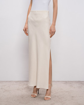 Brunello Cucinelli Ivory skirt with linen MH126G3396