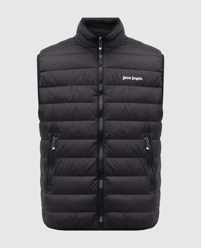 Palm Angels Black down vest with logo PMEX009S24FAB001