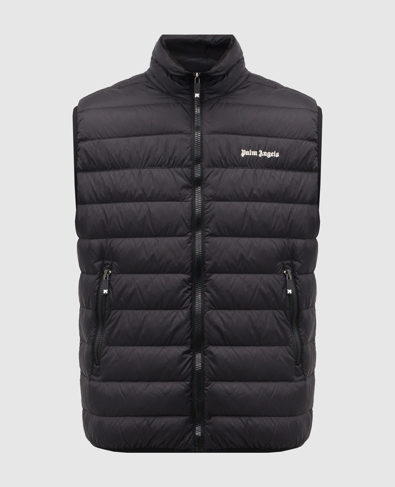 Black down vest with logo