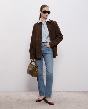 Toteme Brown suede shirt jacket 261WRT0707LE0200