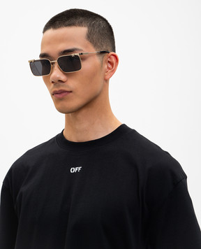 Off-White Gold sunglasses with OFF logo engraving OW2031760759