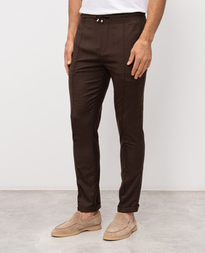 Doriani Cashmere Brown wool and silk pants P196NKF18T196