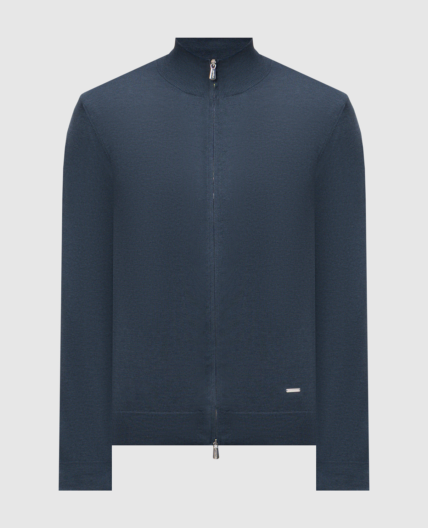 Blue cardigan with silk