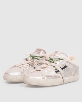 Premiata Stevend silver leather sneakers with fur STEVEND8694M