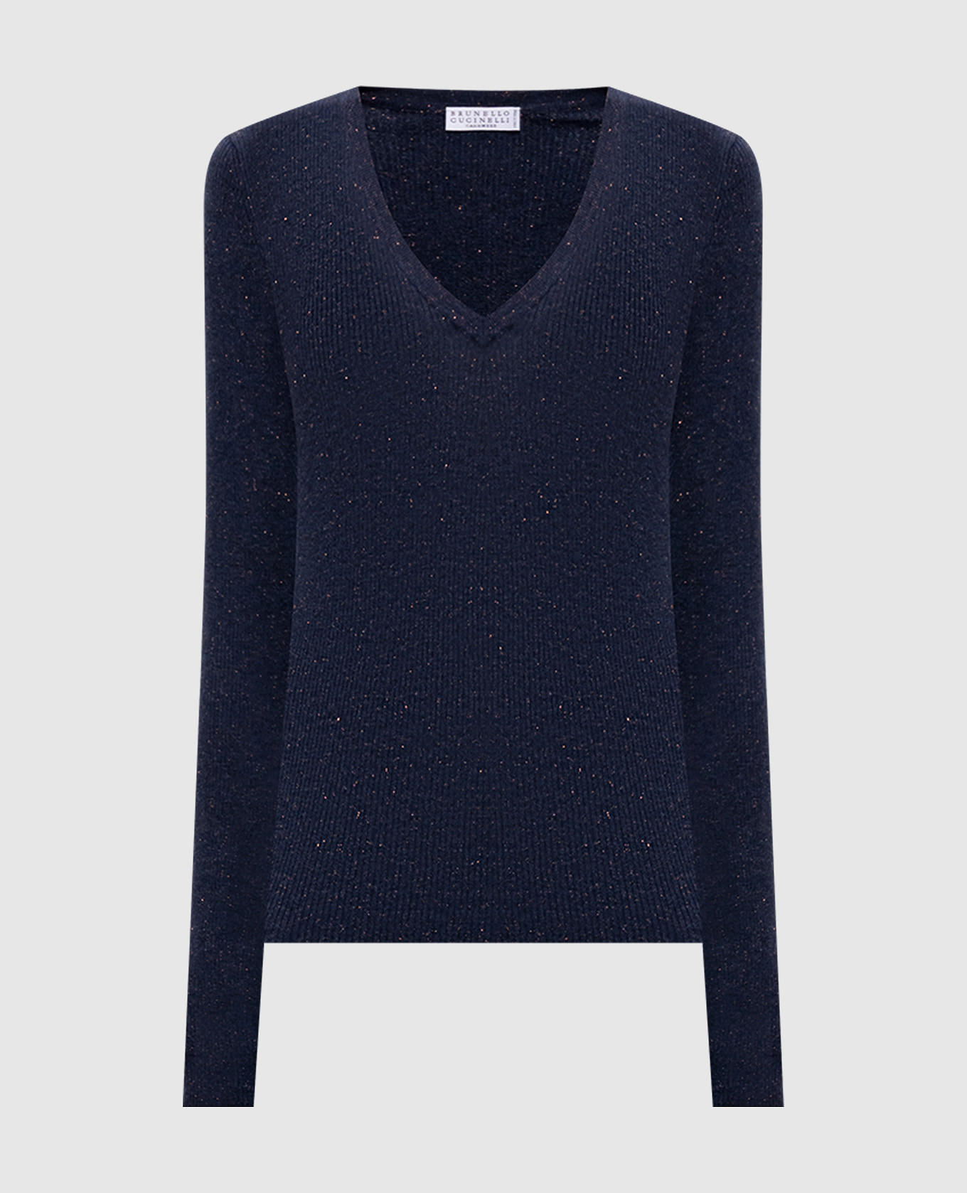 Blue cashmere top with lurex