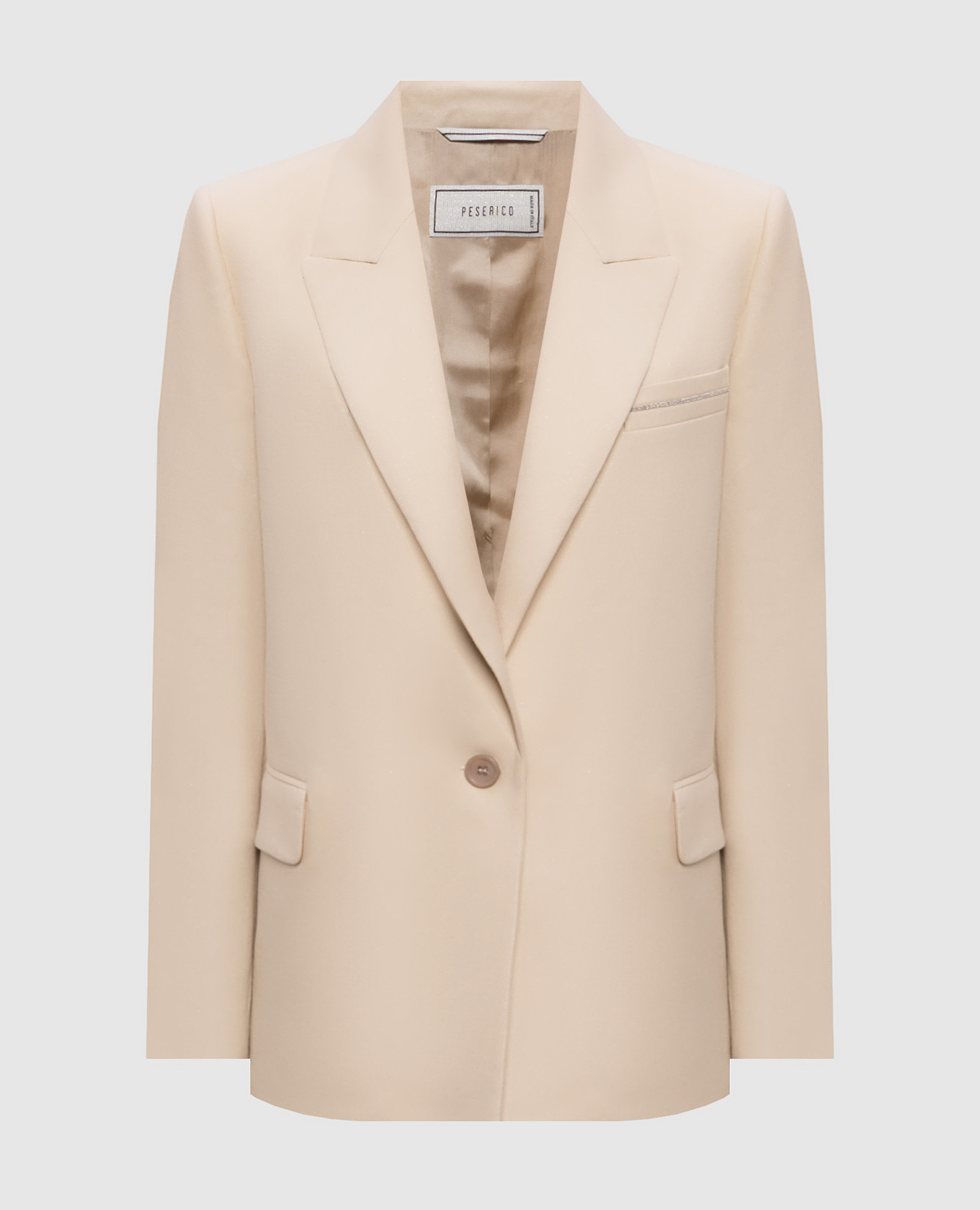 Beige wool jacket with patch