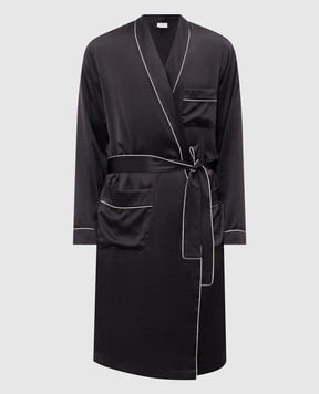 Zimmerli Black silk robe 600075131067