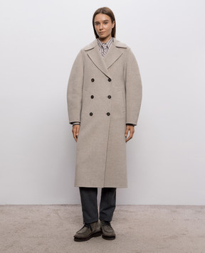 Brunello Cucinelli Beige wool and cashmere coat MD5329061