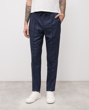 ISAIA Blue pants made of wool, cashmere, silk and linen PNC01698840