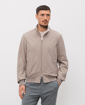 Enrico Mandelli Beige jacket with logo embroidery 3T583A519V
