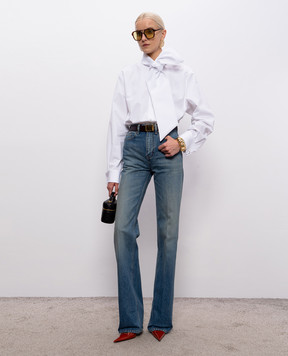 Saint Laurent White shirt with ascot collar 865302Y1H48