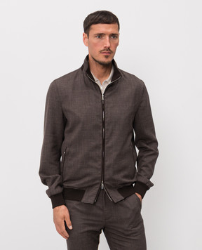 Enrico Mandelli Brown wool, silk and linen jacket 3T501B6020