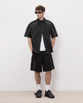 Off-White Black shirt with logo embroidery 44XGG01IS26F001