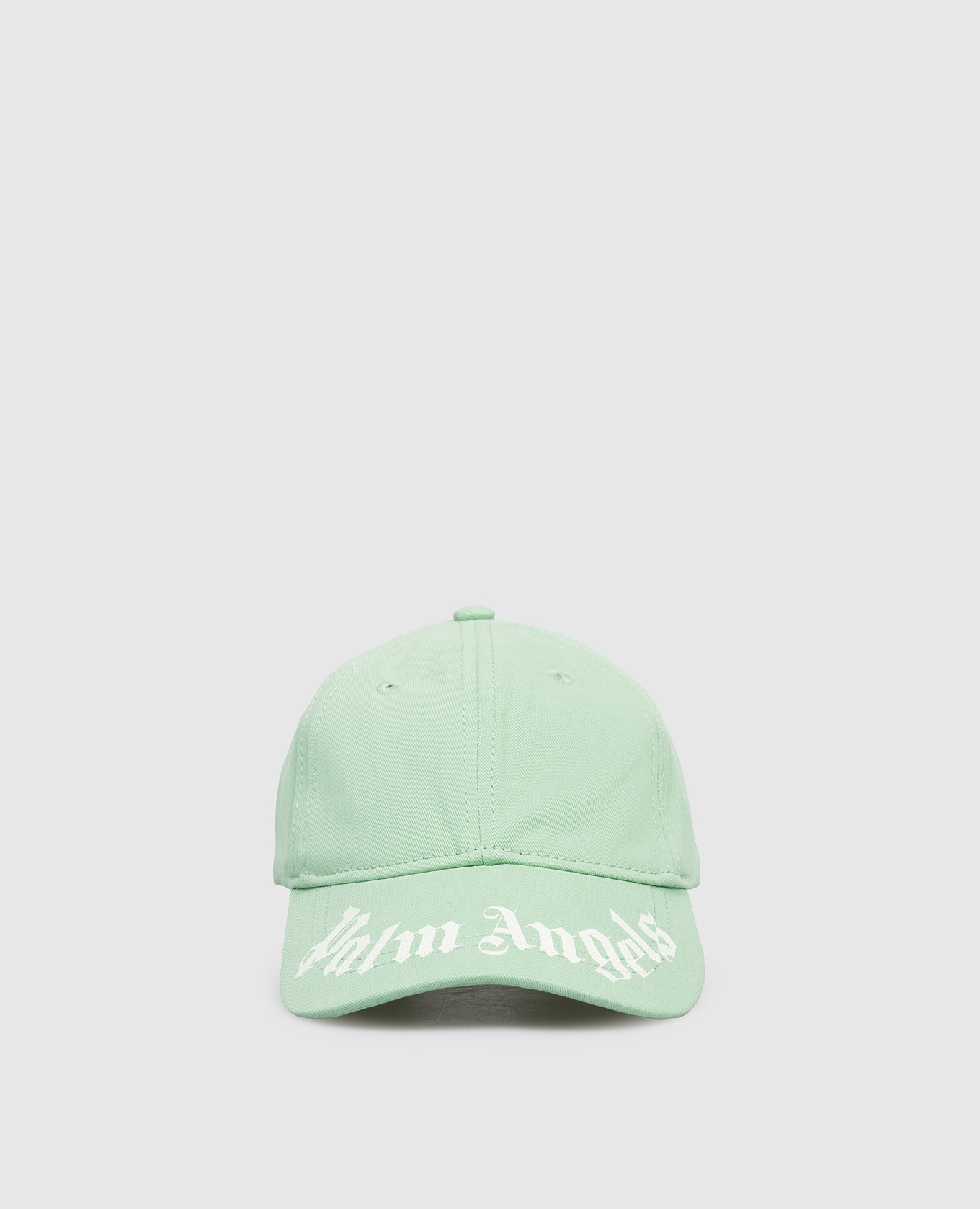 Children's green cap with logo print