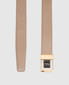 Saint Laurent Beige leather belt Cassandre 732556AAB25