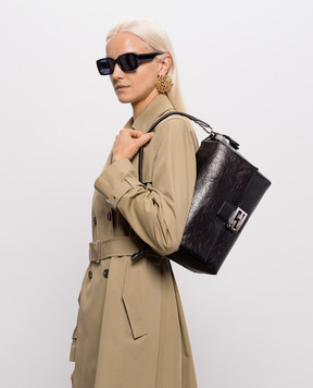 Fendi Black Baguette Soft Leather Bag 8BR857B14M