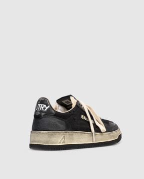 AUTRY Black MEDALIST Super Vintage combination sneakers A1UNAVLWKH01