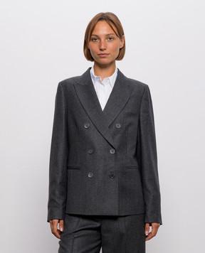 Peserico Gray double-breasted wool jacket A0140103359