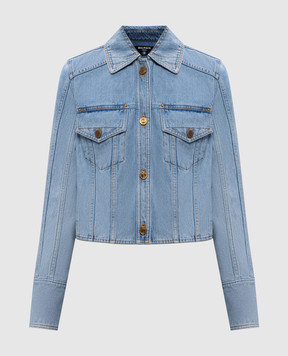 Balmain Blue cropped denim jacket GF1TC215DG11